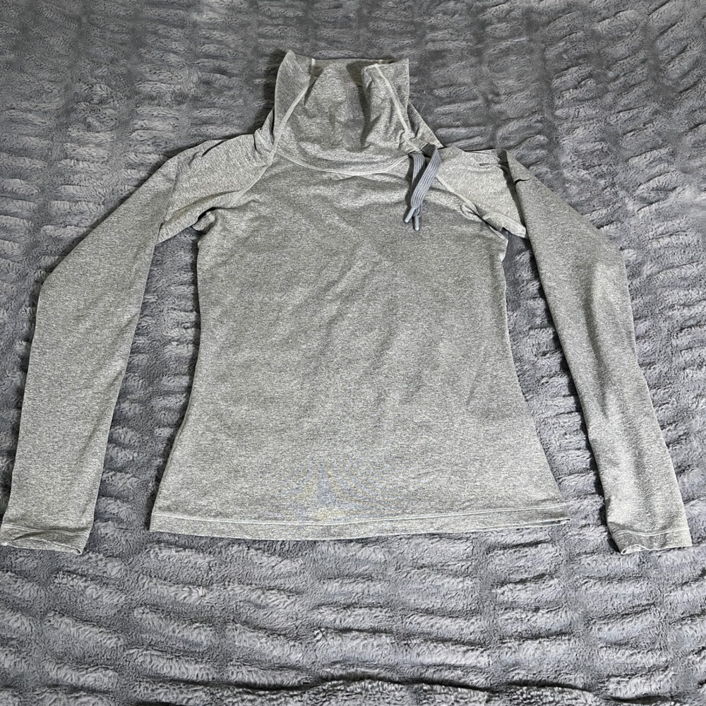 Nike Womens Dri-FIT Element Funnel Neck Running Top Grey Heather AR4731-063 M